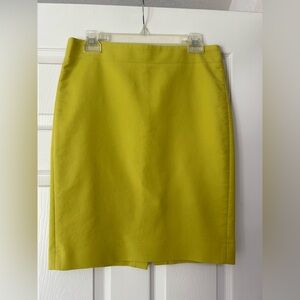 J. Crew Green Pencil Skirt Knee-Length Work